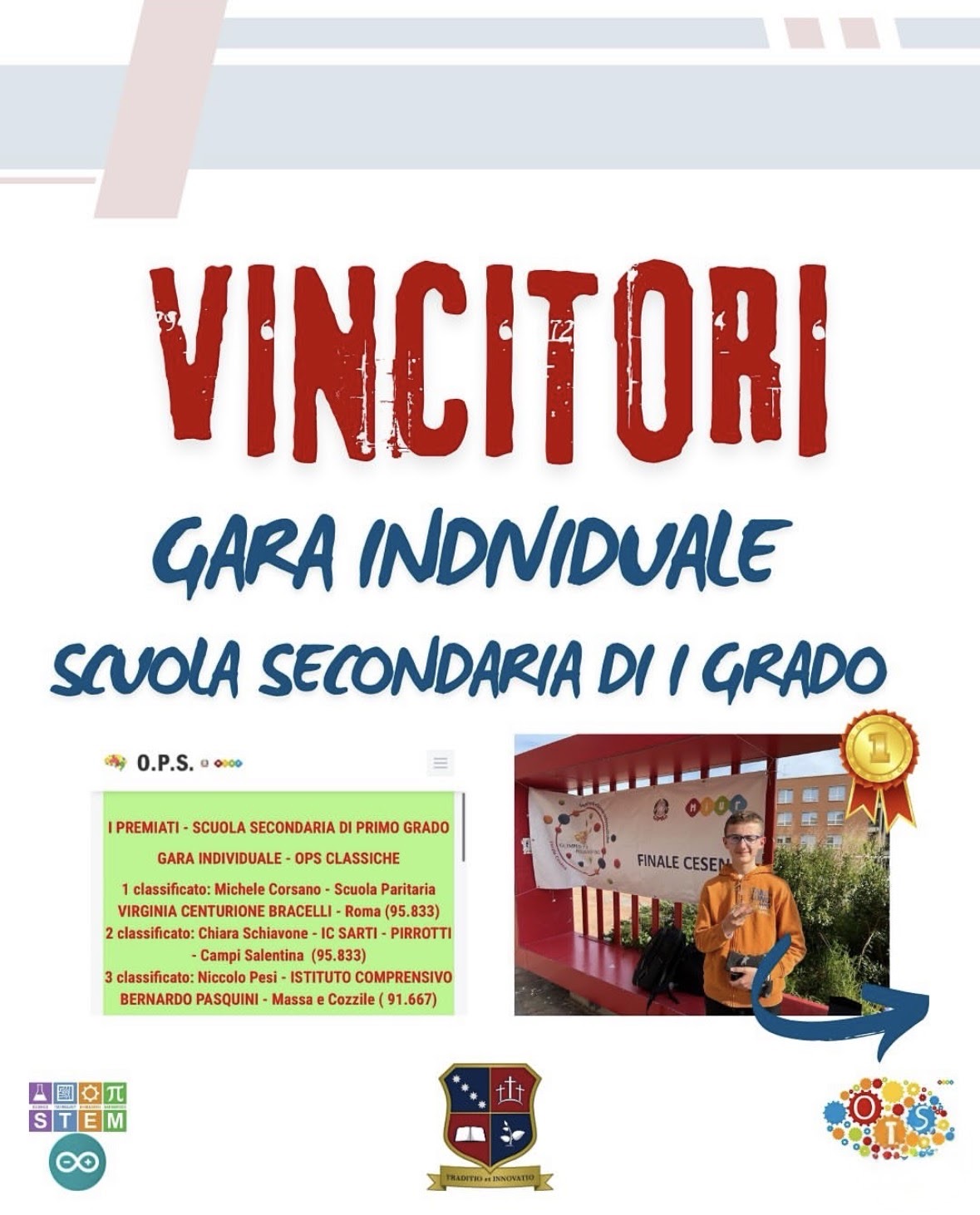 Il nostro studente vincitore della Gara individuale alla finale
